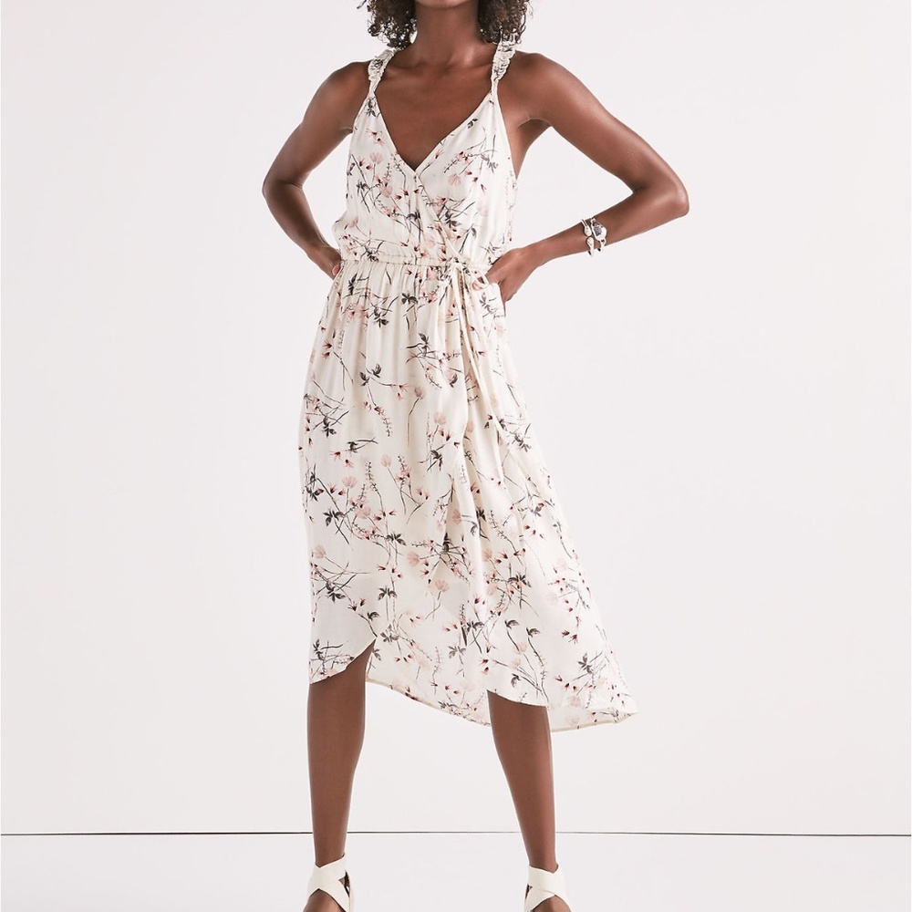 Lucky Brand Women Floral Wrap Dress Size M